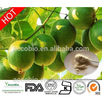 100% de endulzante natural de alta calidad extracto orgánico de la fruta del monje 10% ~ 55% polvo de extracto de la fruta del monje Mogroside V Powder